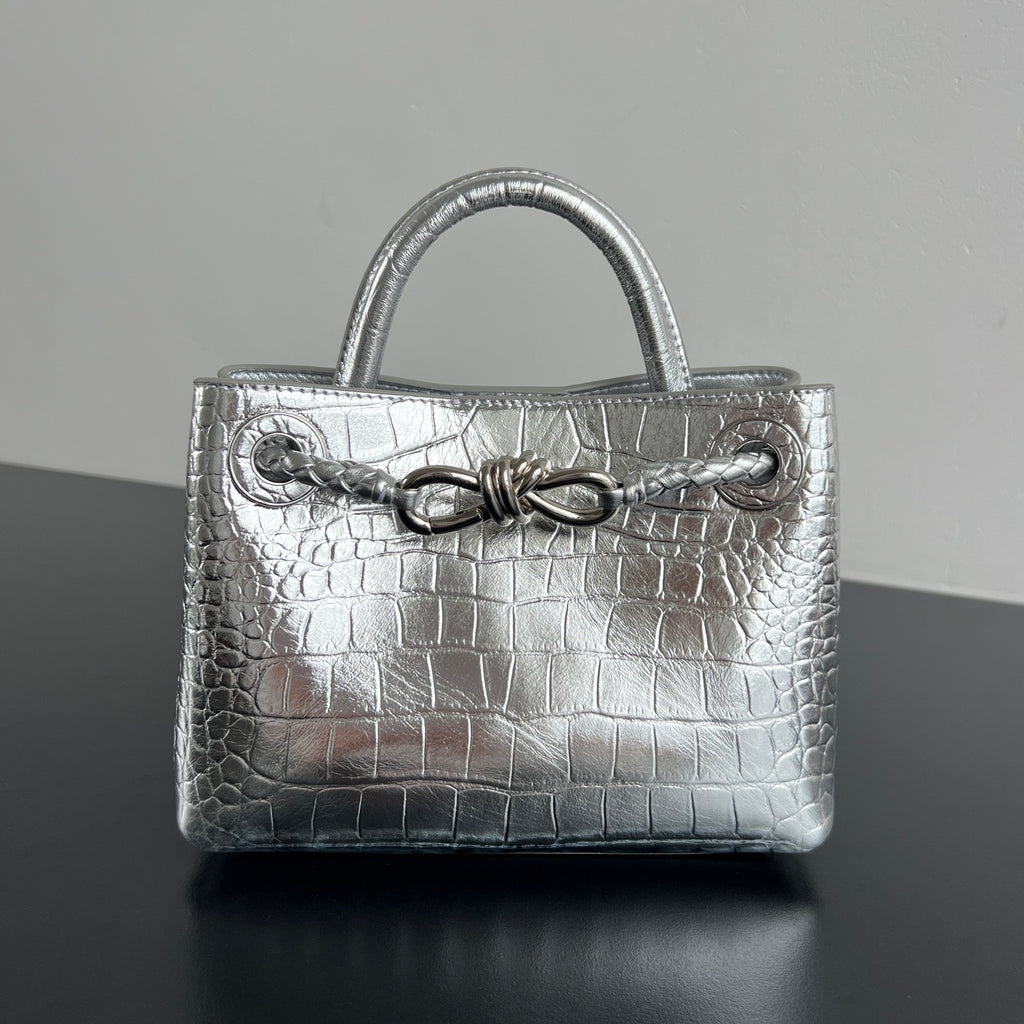 Bottega Veneta Andiamo Mini Crocodile Pattern Handbag #383493