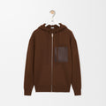 Loewe Zip-up hoodie in wool Brown #334661