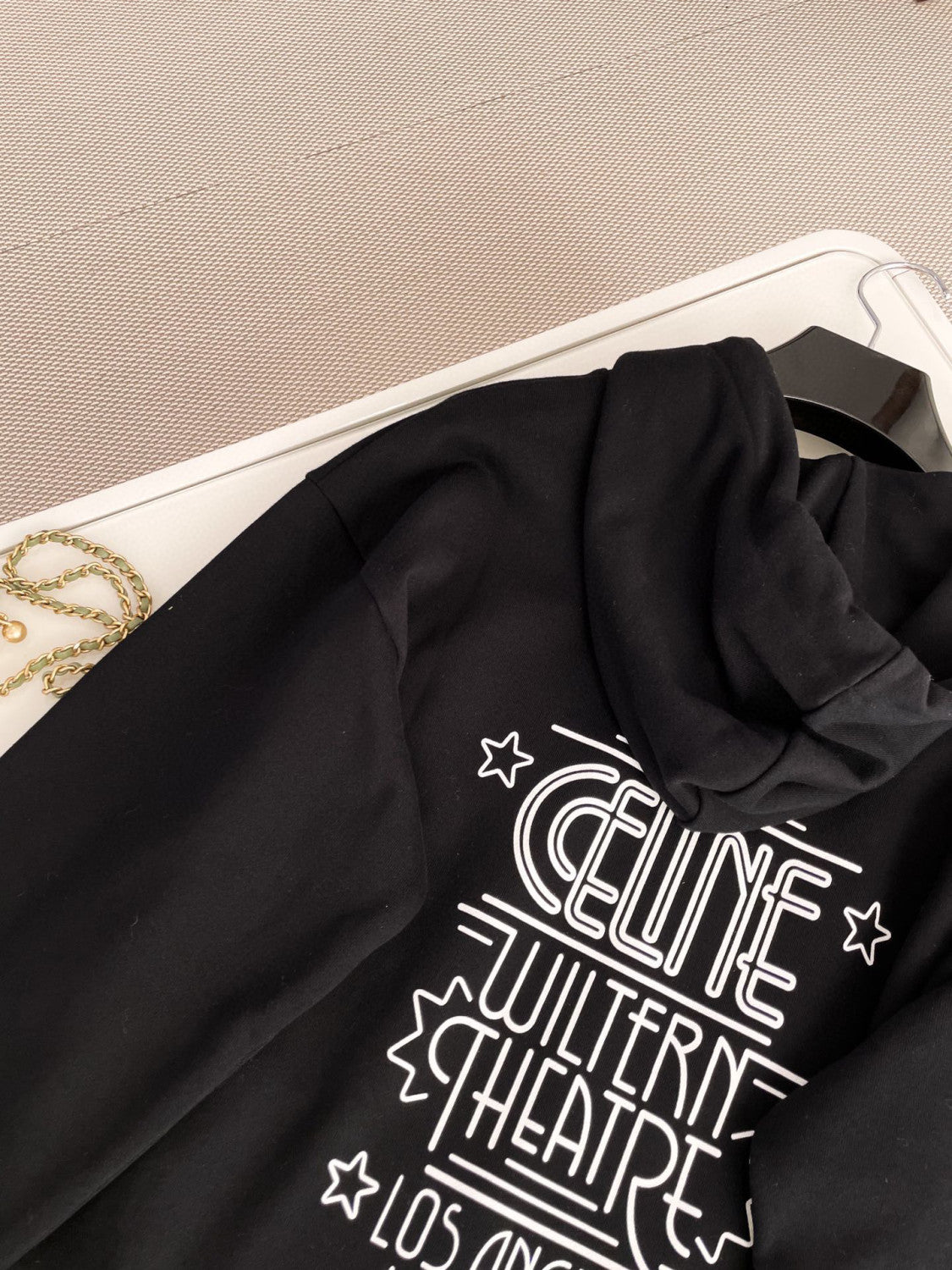 Celine  WILTERN Black Printed Hooded Sweater #21896
