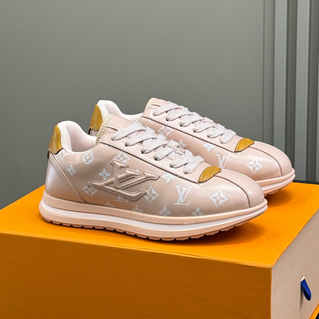 Louis Vuitton LV Buttersoft Men's and Women's Solid Color Leather Embroidered Logo Low-Top Lace-Up Sneakers Shoes #77347