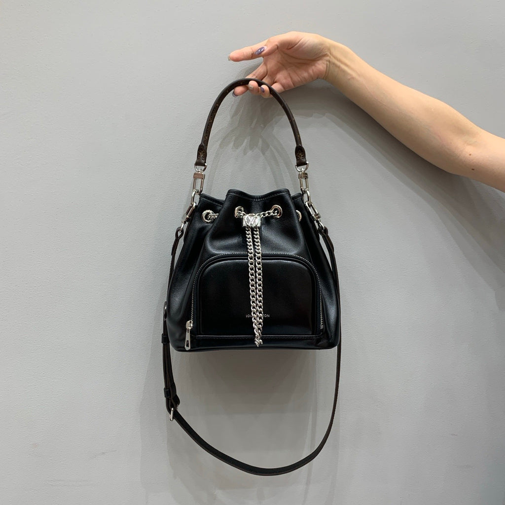 Louis Vuitton LV Women's Handbag NO WAY Black Lambskin Rock-Style Bucket Bag New Style Male And Lady M14377 #194550
