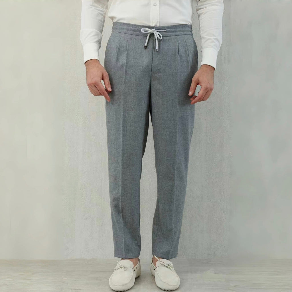 Brunello Cucinelli Men's Spring And Autumn Casual Drawstring Pants Fashion Trousers Loose Straight Comfortable Cotton Thin Trousers Ngvp #1469