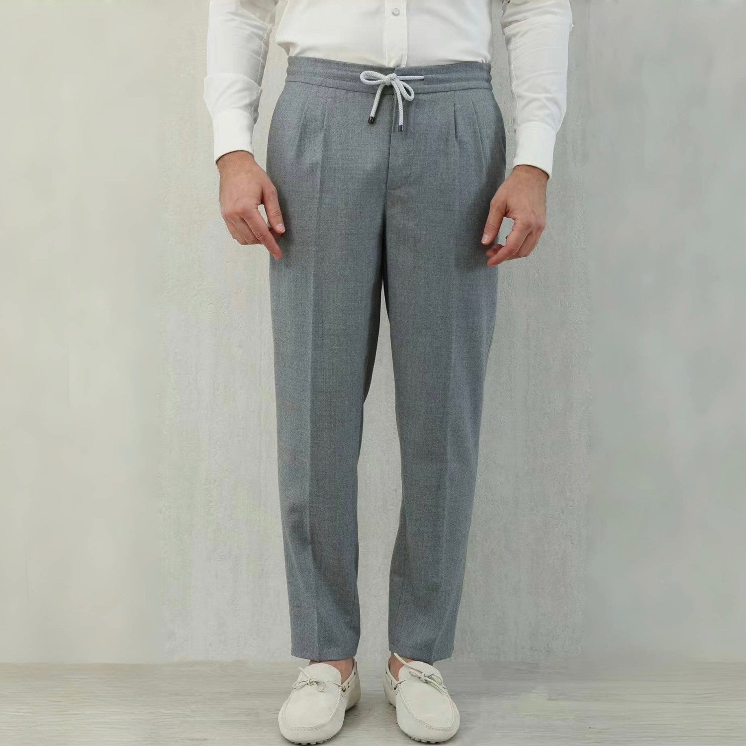 Brunello Cucinelli Men's Spring And Autumn Casual Drawstring Pants Fashion Trousers Loose Straight Comfortable Cotton Thin Trousers Ngvp #1469