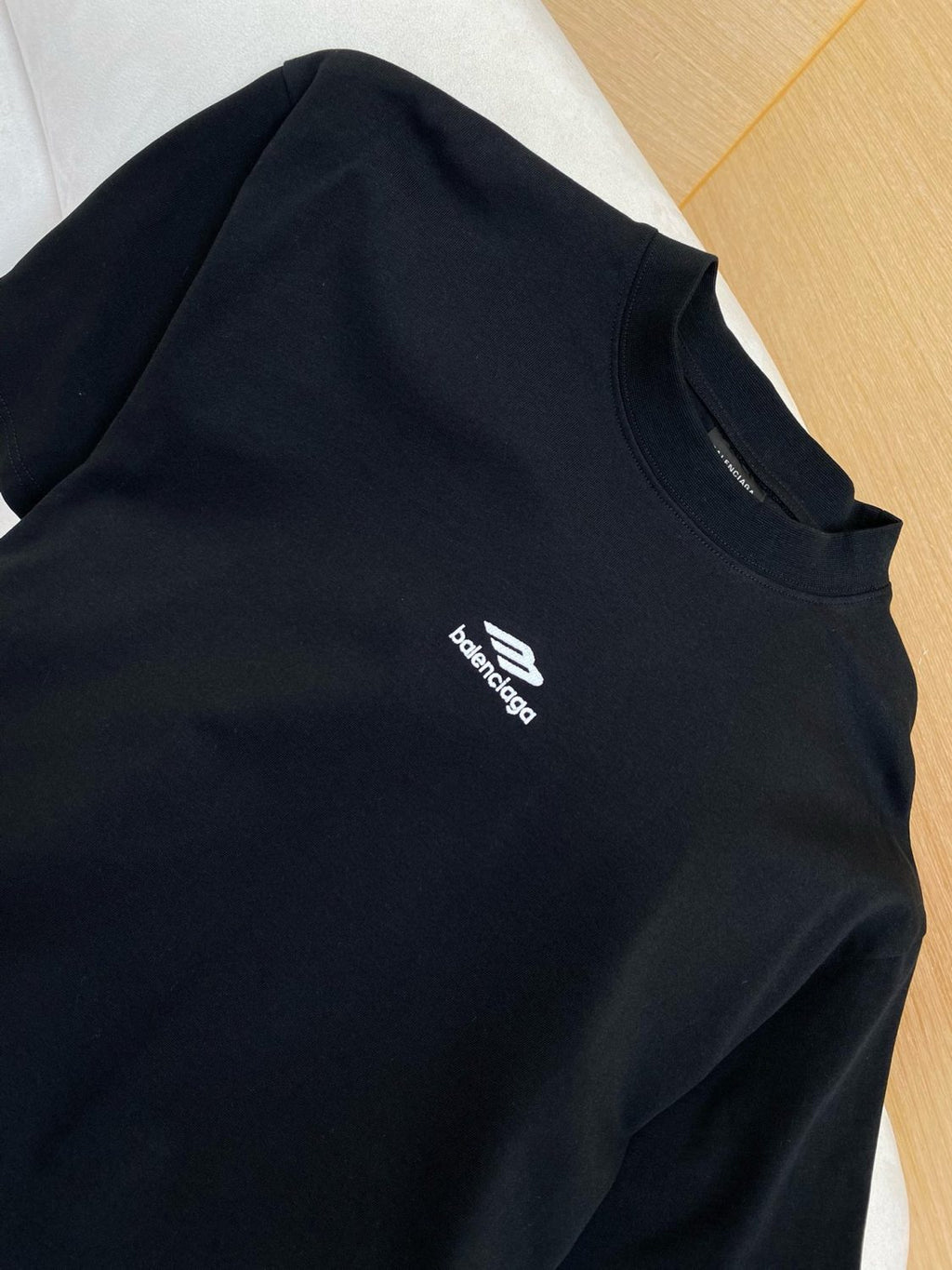 Balenciaga Men's And Women's Summer Solid Color Embroidered Logo Pattern Round Neck Cotton Short Sleeve T-shirt #74686