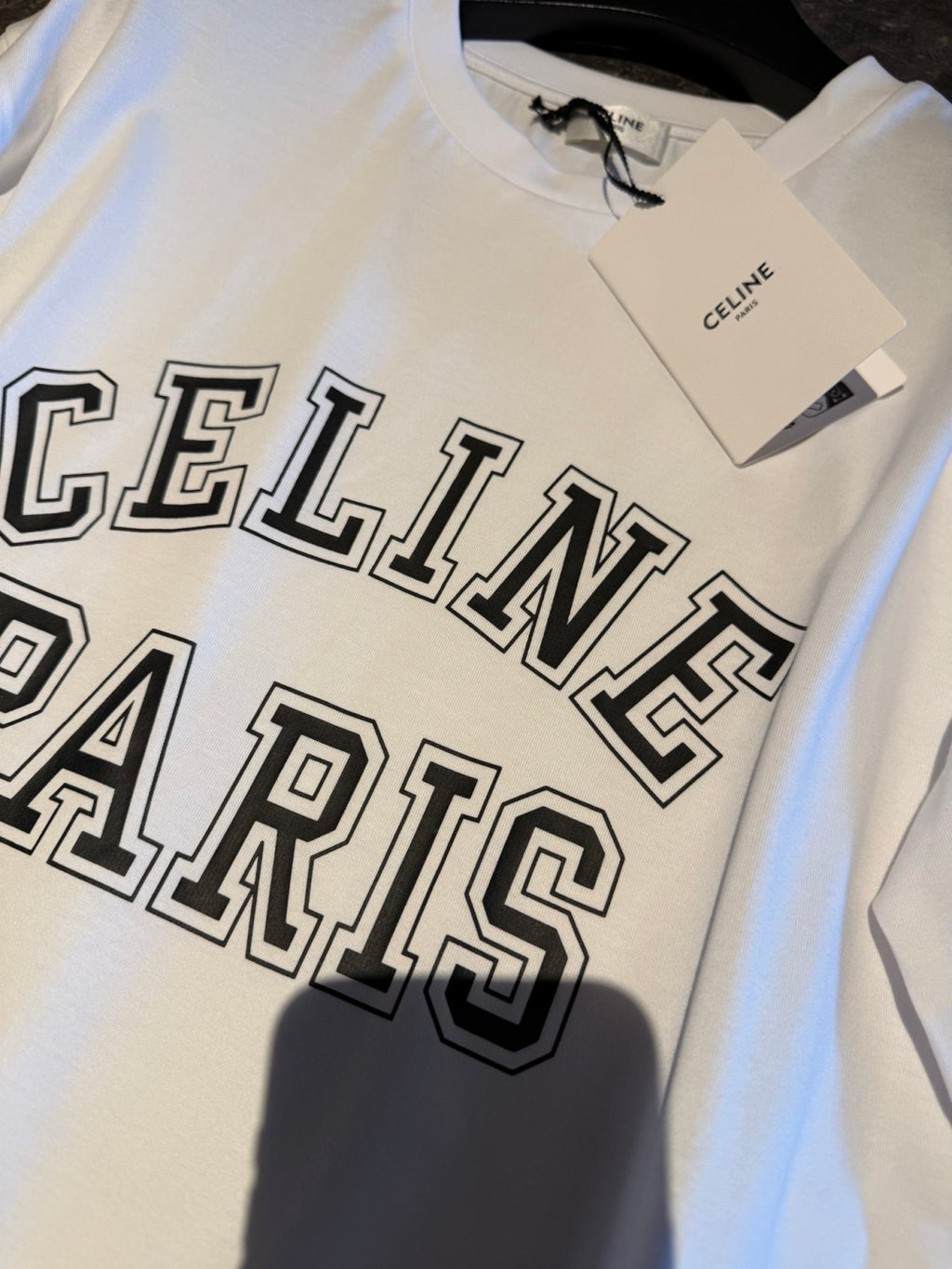 Celine Men's And Women's Summer Fashion Casual Crew Neck Pullover Letter Print Pattern Short Sleeve T-Shirt #79274