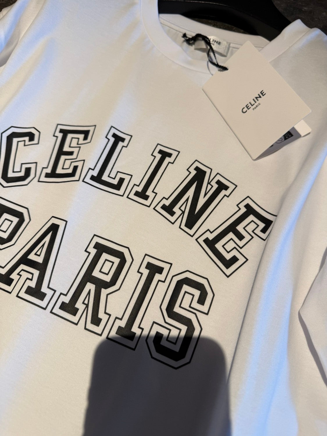 Celine Men's And Women's Summer Fashion Casual Crew Neck Pullover Letter Print Pattern Short Sleeve T-Shirt #79274