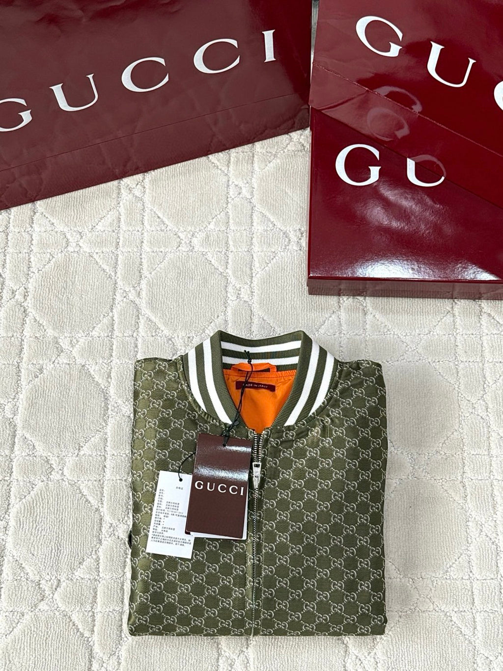 Gucci Men's Spring Autumn Solid Colour Letter Printed Zipper Long Sleeve Jacket #76777