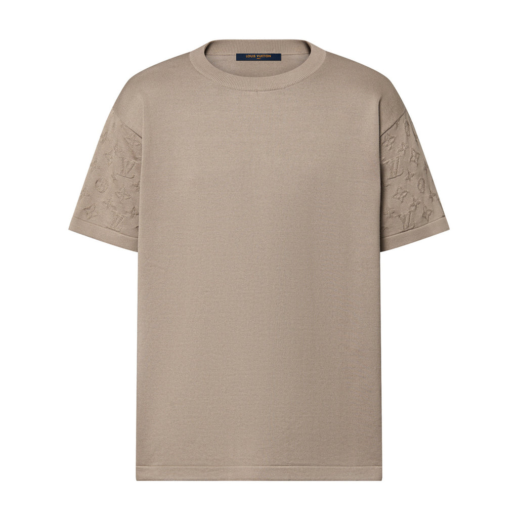 Louis Vuitton Men's Summer Solid Color Logo Jacquard Round Neck Cotton Short Sleeve T-Shirt #99834