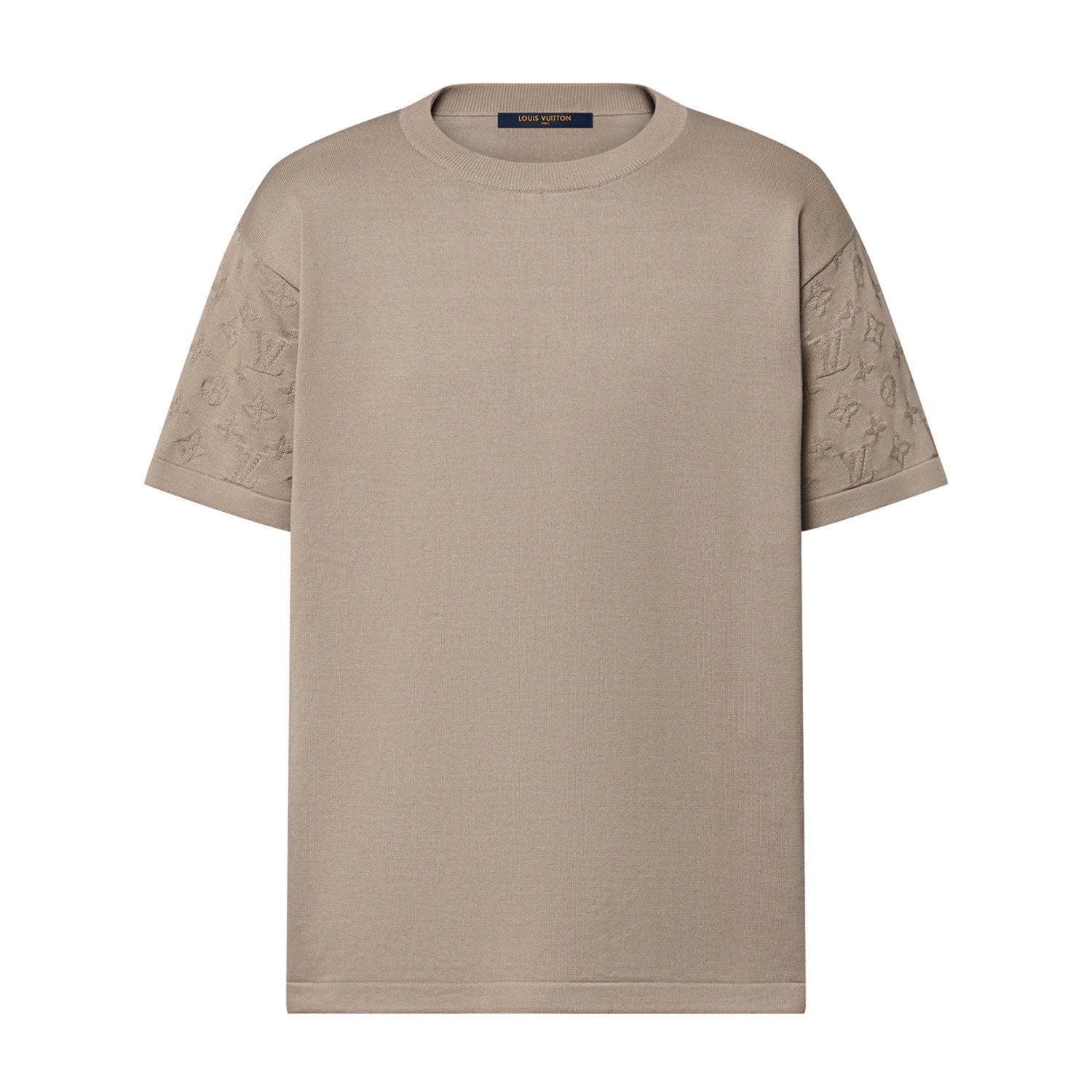 Louis Vuitton Men's Summer Solid Color Logo Jacquard Round Neck Cotton Short Sleeve T-Shirt #99834