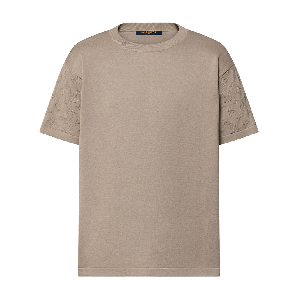 Louis Vuitton Men's Summer Solid Color Logo Jacquard Round Neck Cotton Short Sleeve T-Shirt #99834