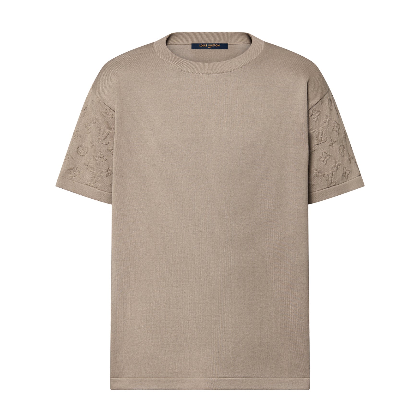 Louis Vuitton Men's Summer Solid Color Logo Jacquard Round Neck Cotton Short Sleeve T-Shirt #99834