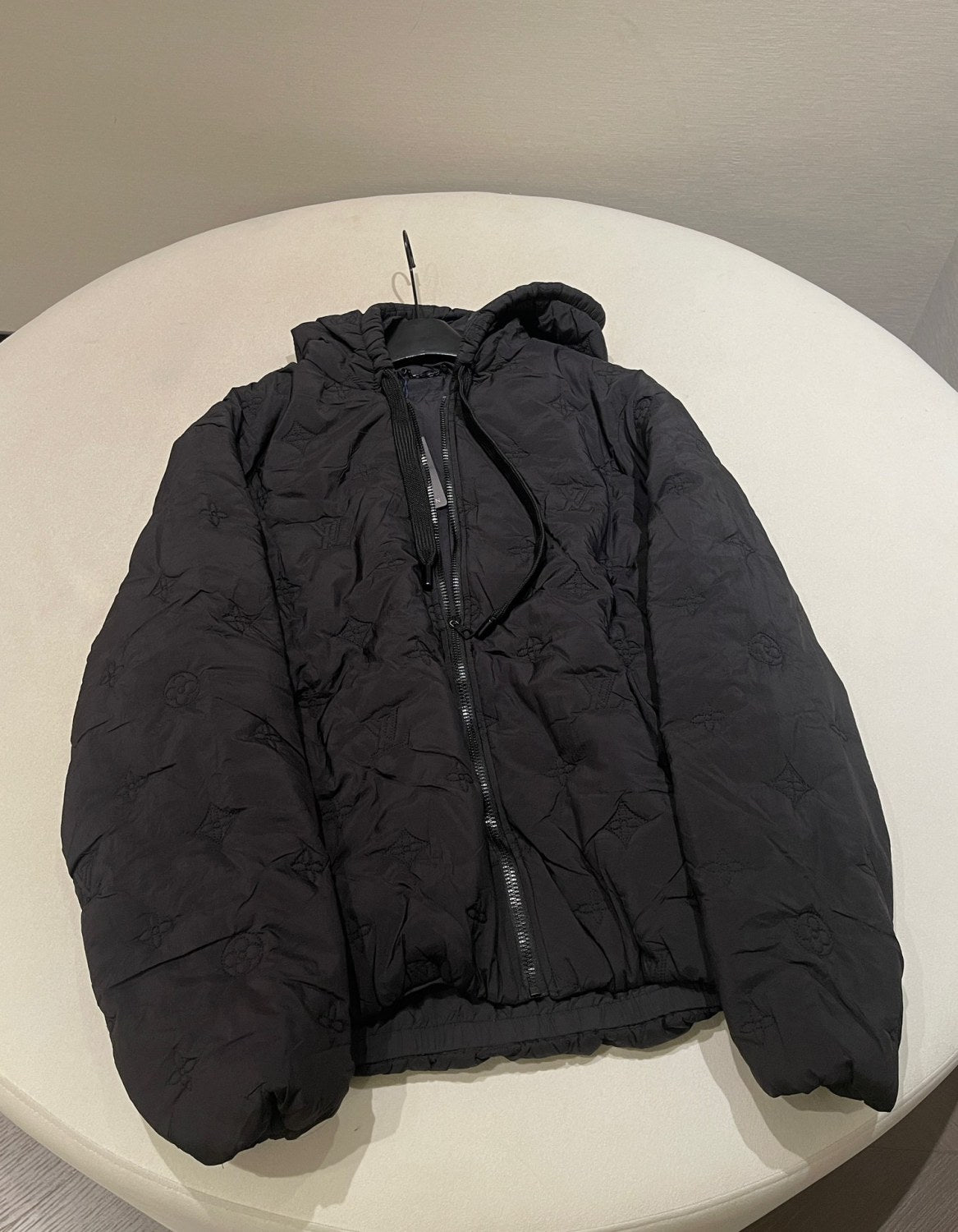 Louis Vuitton Women's And Men's Autumn and Winter Embroidered Letter Printed Solid Color Hooded Zipper Long Sleeve Cotton Jacket #74373