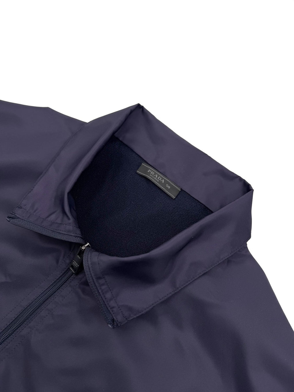 Prada Men's Spring/Fall Fashion Casual High Neck Zipper Triangle Logo Knit Patchwork Nylon Jacket #79173