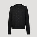 Louis Vuitton Men's Fall And Winter Black Long Sleeve Logo Embroidered Signature Merino Crewneck Sweater #98236