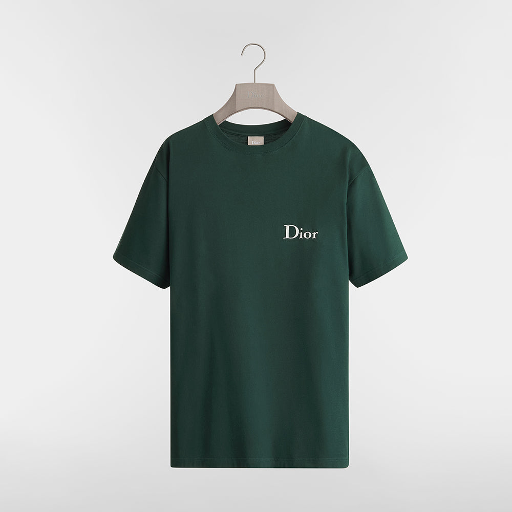 DIOR T-Shirt with Dior Embroidery Relaxed Fit Green Cotton Jersey #377387