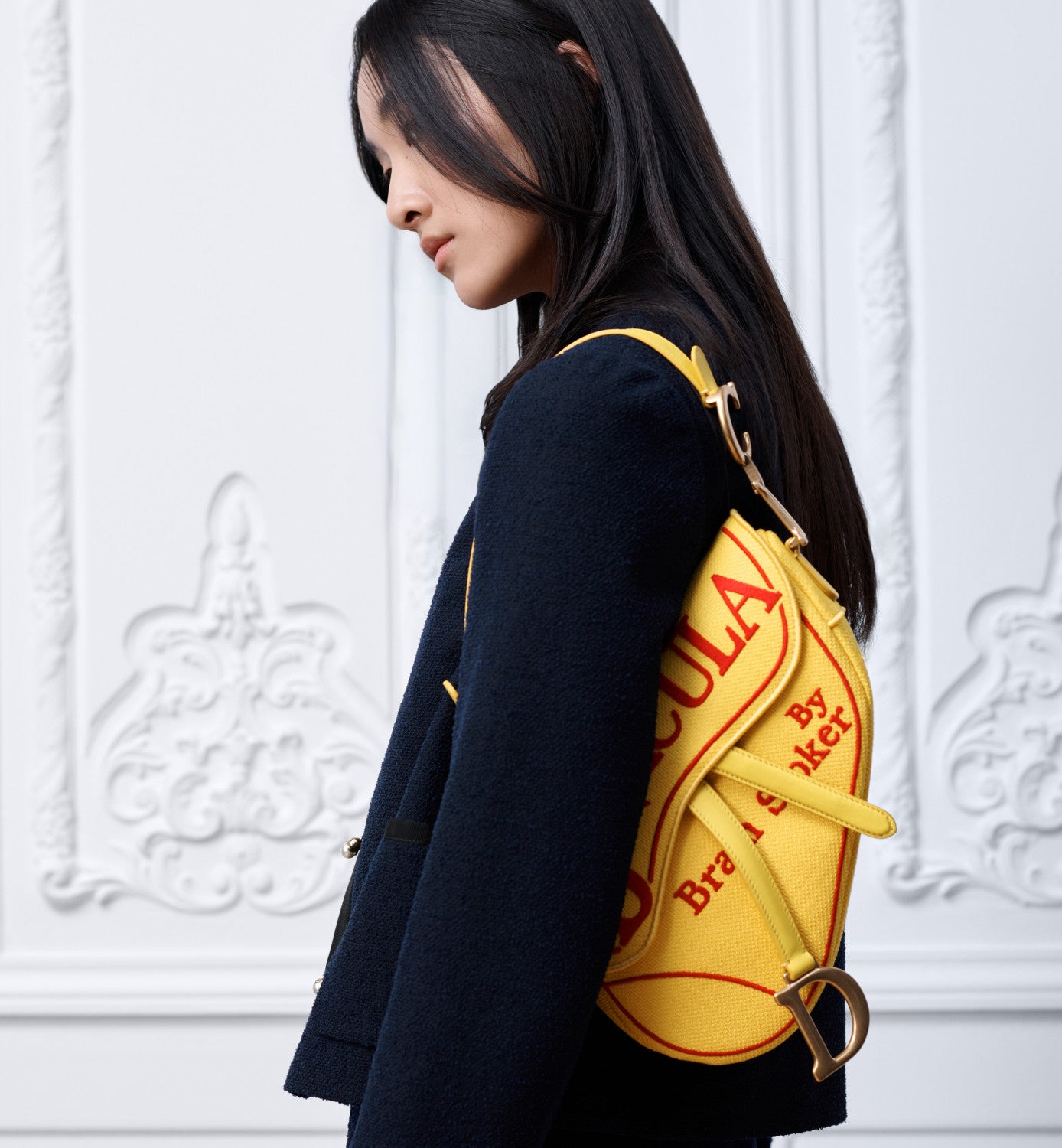 Dior Saddle Bag with Strap Yellow and Red Book Cover Embroidery Women's Flip-top Saddle Bag Handbag Shoulder Bag M0469CEHM-M02I #197331