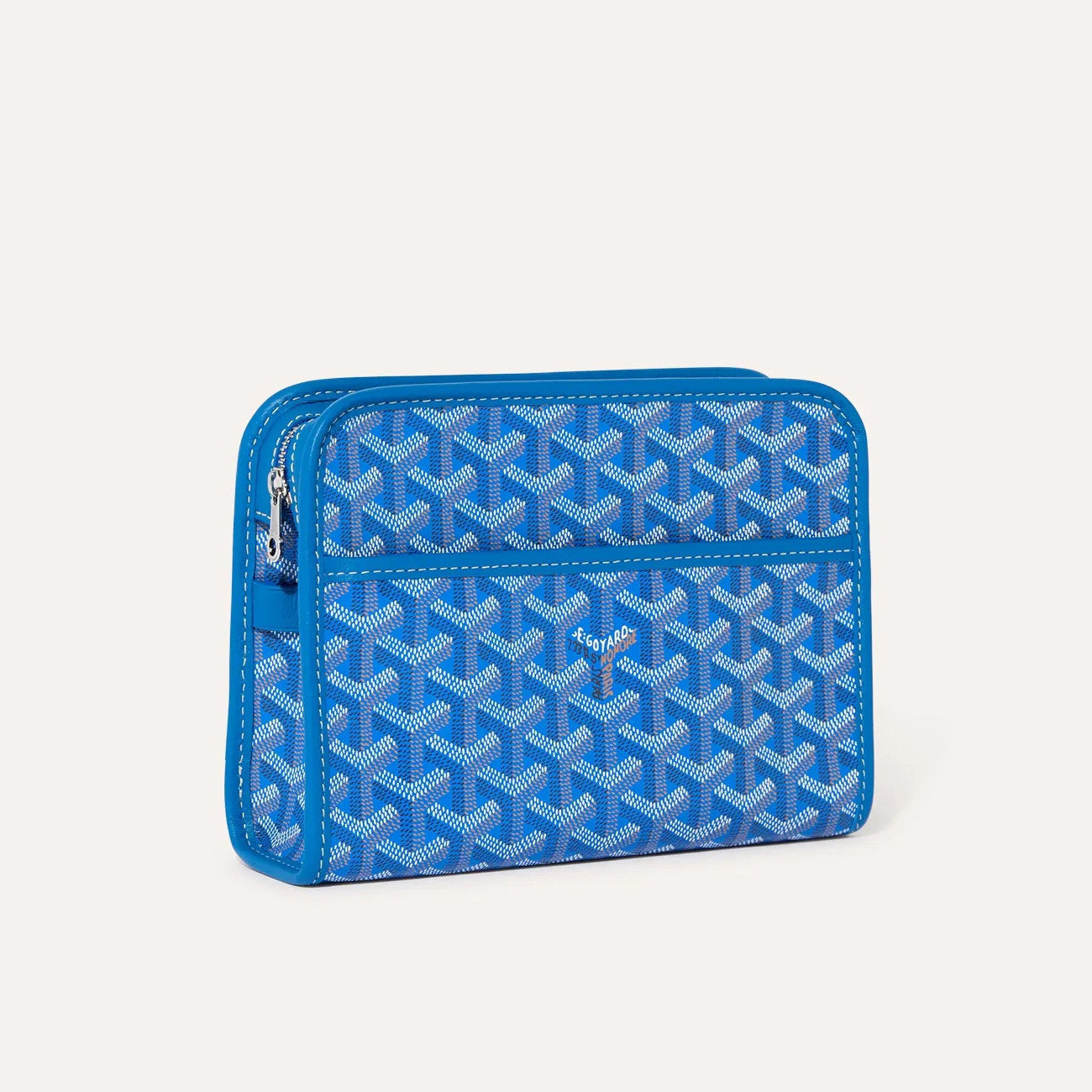 GOYARD Jouvence Men's and Women's Old Flower Full Print Zipper Closure Canvas Patchwork Leather Wash Bag Clutch Bags #75739