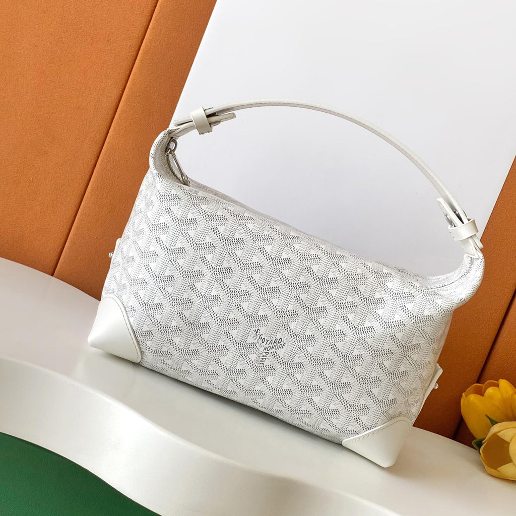 GOYARD Men's and Women's Solid Color Printed Zipper Leather Handbag Storage Bag Bags #77775