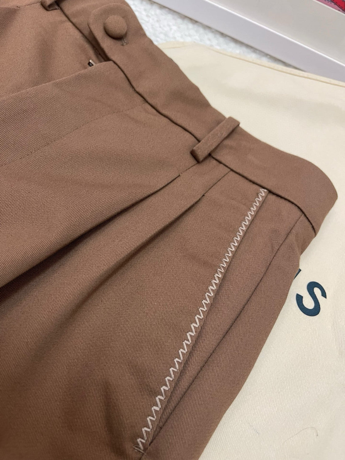 Louis Vuitton Men's Spring & Autumn Solid Color Button Mid Waist Straight Leg Casual Pants #75527