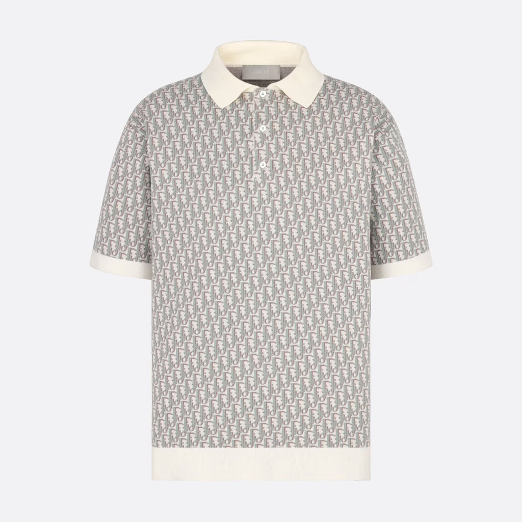 Dior Men's Summer Graphic All Over Print Polo Neck Straight Short Sleeve T-Shirt #99187