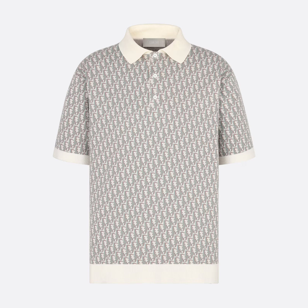 Dior Men's Summer Graphic All Over Print Polo Neck Straight Short Sleeve T-Shirt #99187