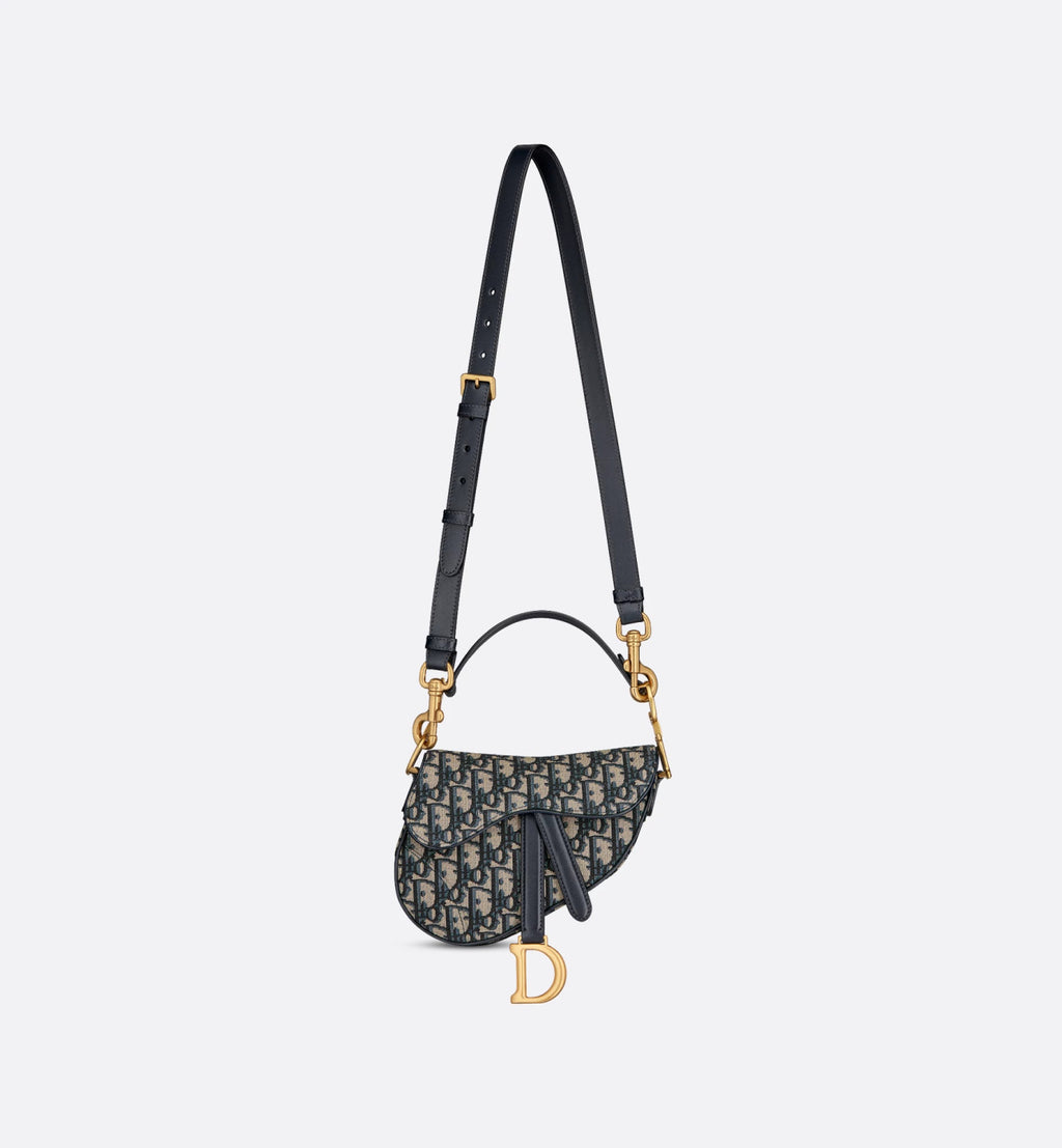 Dior Mini & Medium Saddle Bag With Shoulder Strap Blue Oblique Printed Fashion Exquisite Temperament Clutch Bag Crossbody Bag Bags M0455CBAA_M900 #81649