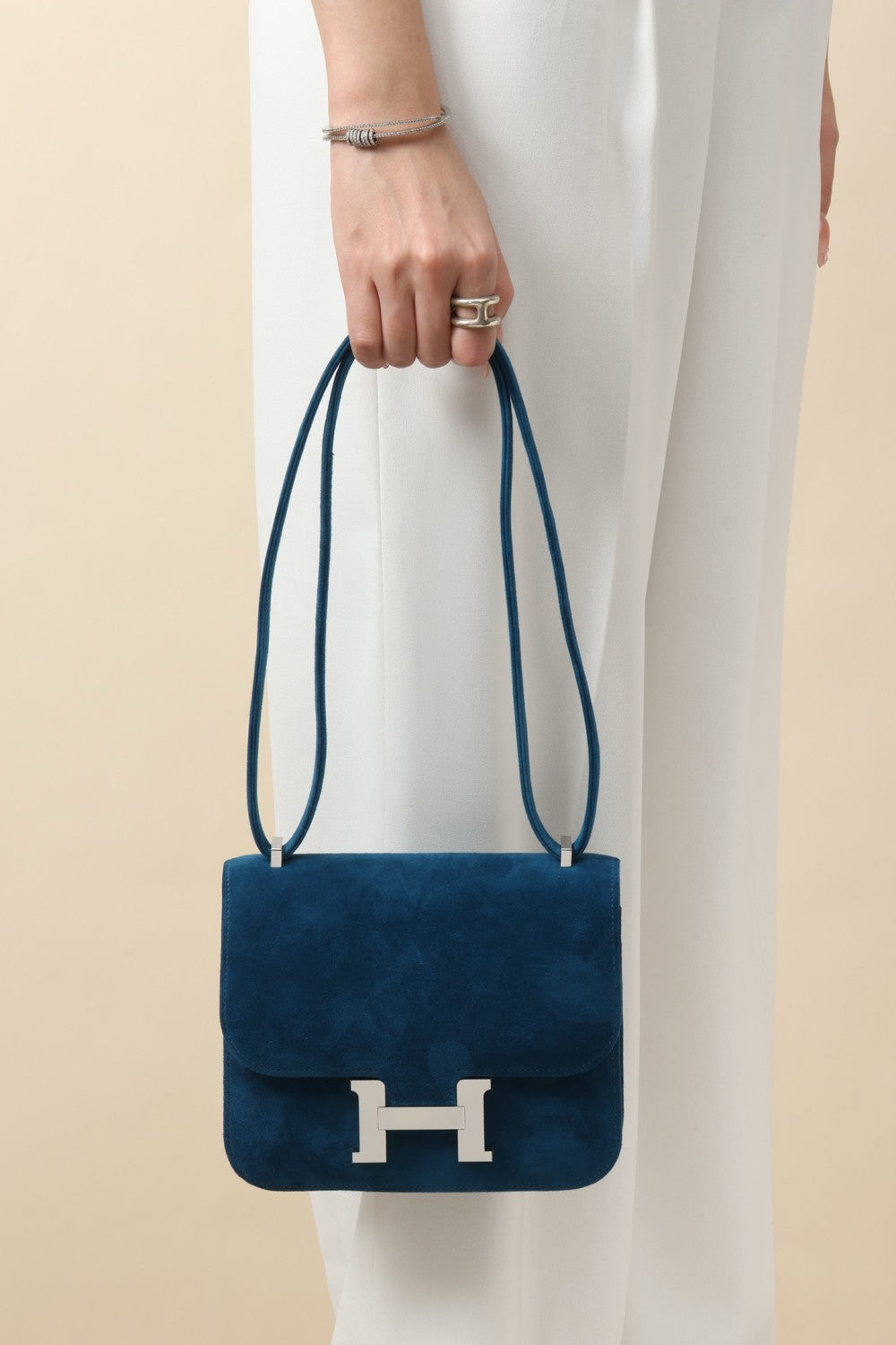 Hermès Suede Backpack Crossbody Bag #381136