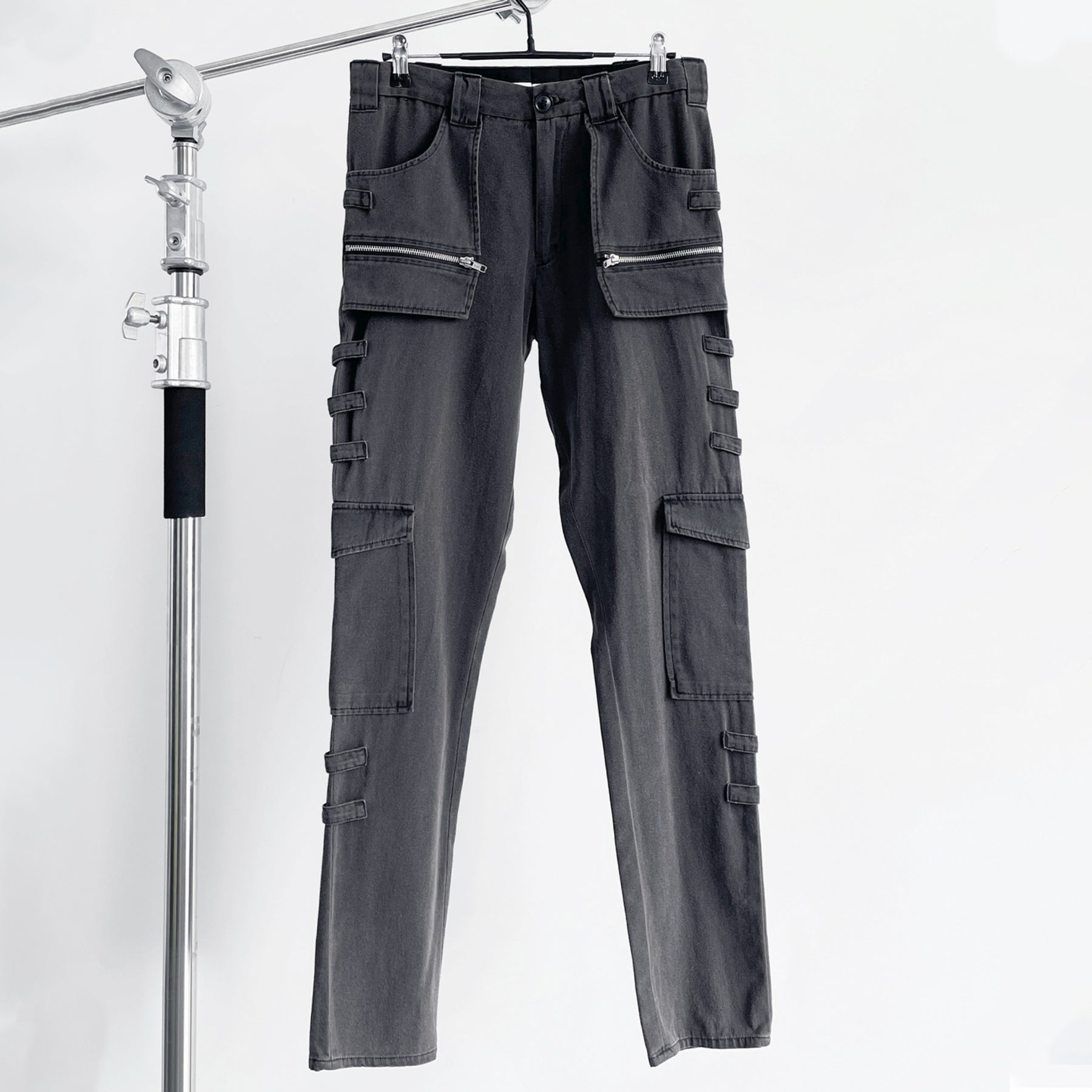 Raf Simons Men's Fall And Winter Retro Washed And Old Splicing Leggings Slim Casual Pants High Street Trend Pocket Tie Pants Ngvp #2461