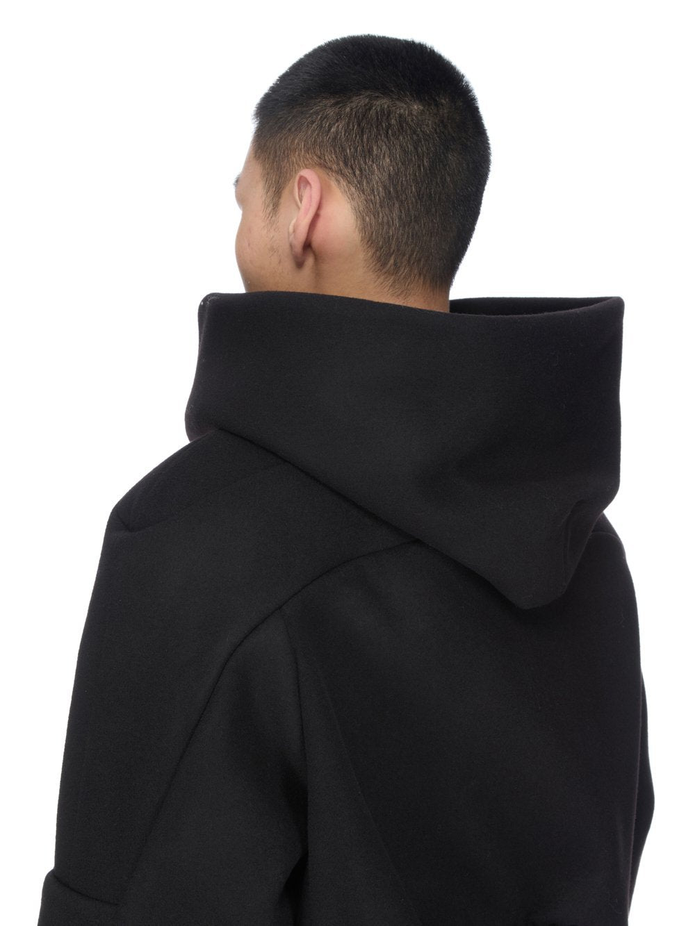 Rick Owens Cropped Hooded Fligh Jacket Black Virgin Wool Cropped Flight Jacket #332196