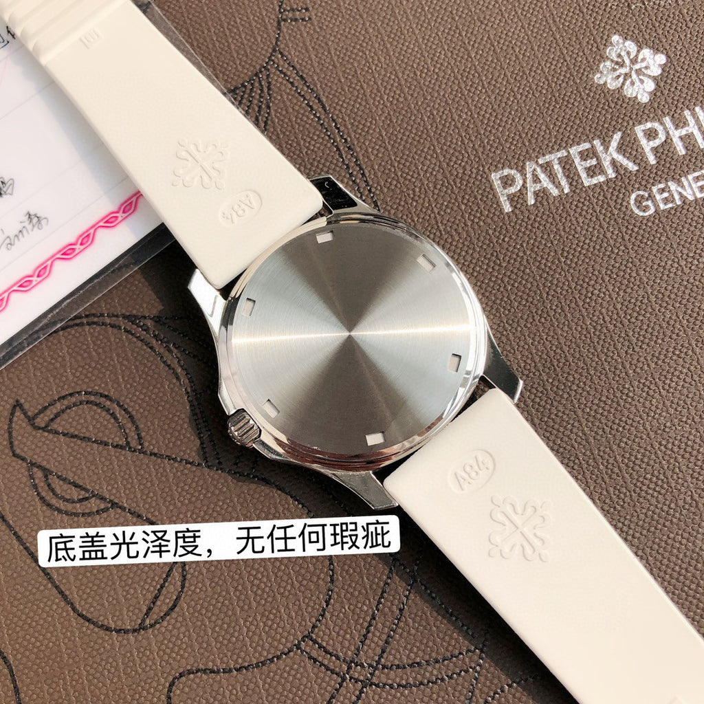 Patek Philippe Mechanical Watches With Diamonds On Silicone Straps Watch #96352