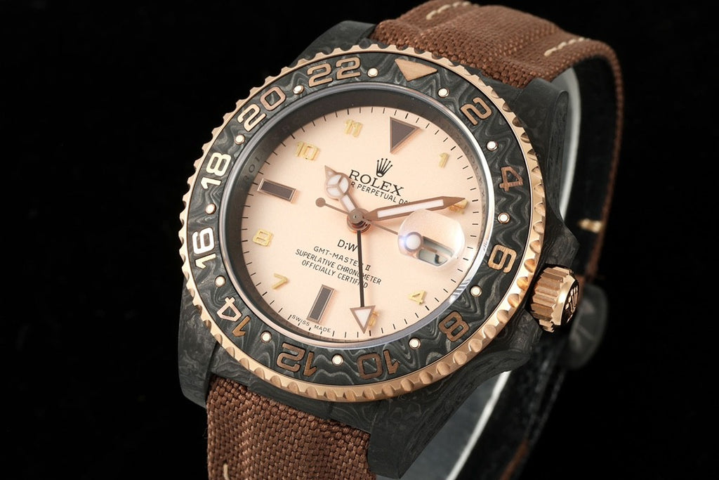 DIW Rolex GMT-Master ll V3 Men's Colour Block Automatic Cotton and Linen Strap Mechanical Watch #76778