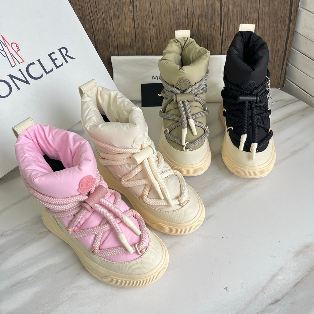Moncler Altive Mid Women's Winter Fashion Casual Round Toe Slip On Drawstring High Top Down Filled Casual Boots Ski Boots Shoes #334177