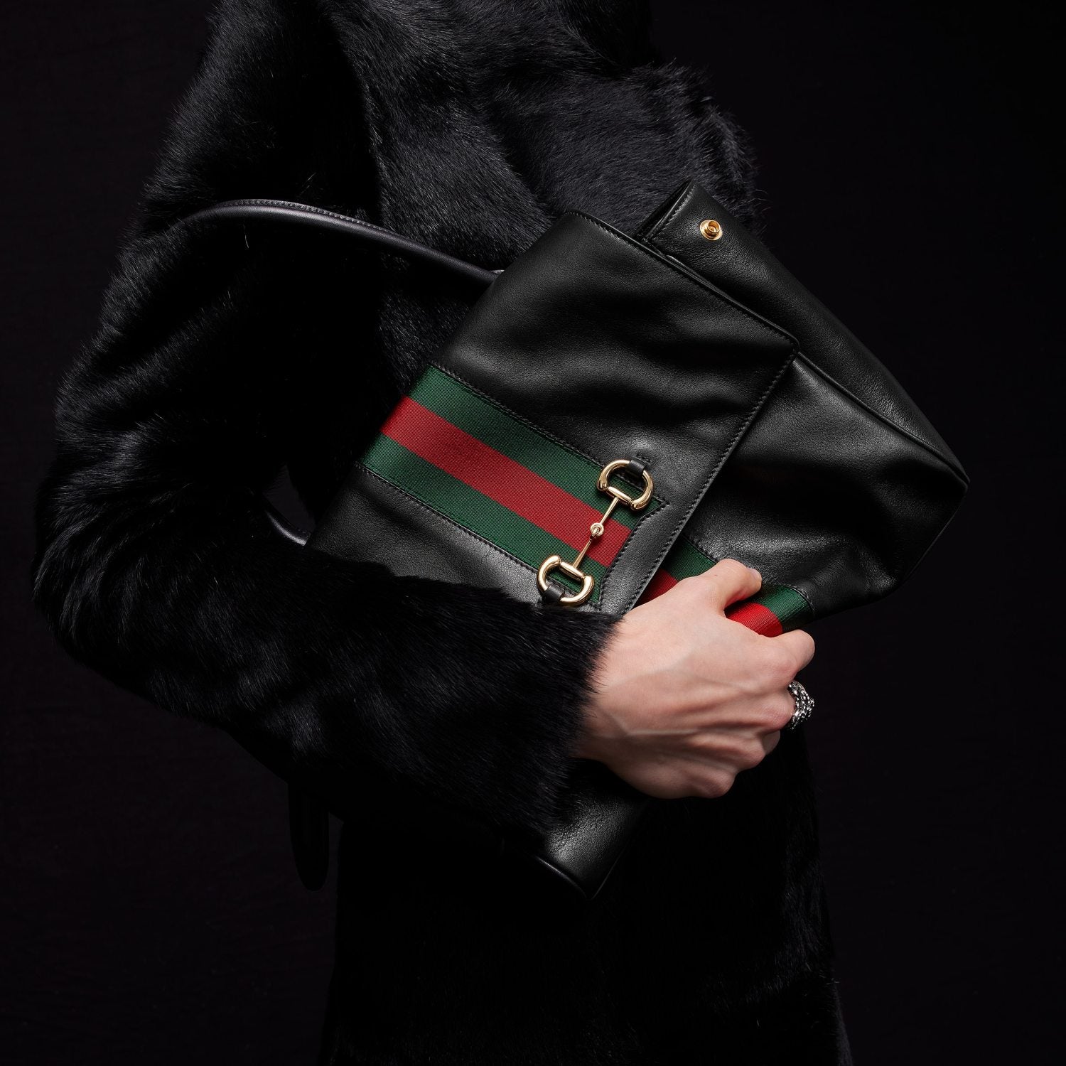 GUCCI Paparazzo Medium Top Handle Bag Leather #383705
