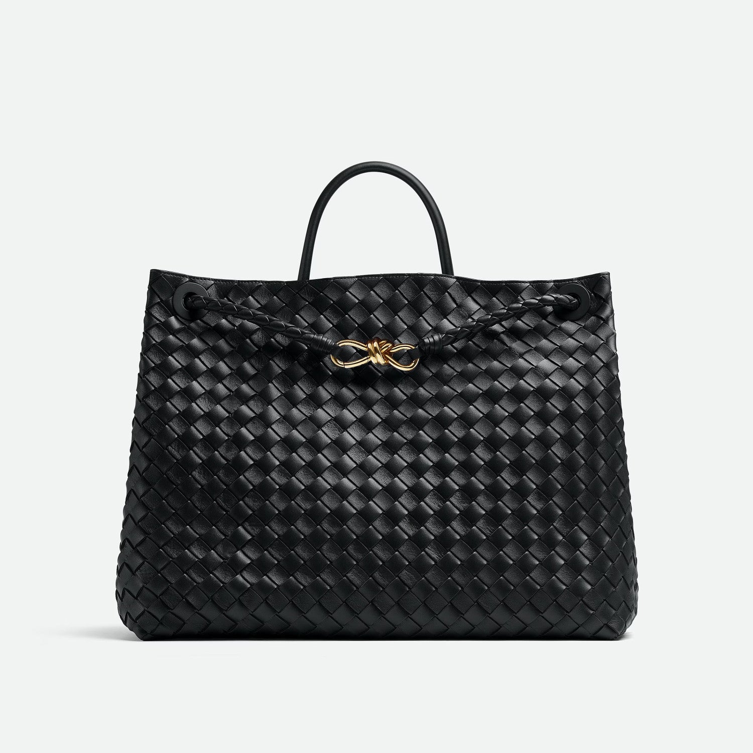 Bottega Veneta Large Andiamo Women's Woven Solid Color Magnetic Clasp Closure Sheepskin Tote Bag Bags #76912
