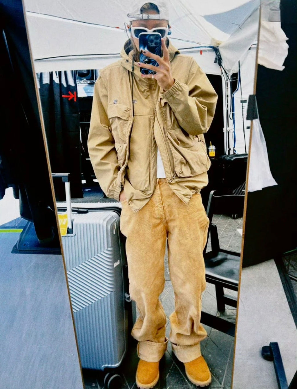 Louis Vuitton Men's Spring And Autumn Damier Collarless Cotton Lettered Jacquard Workwear Jacket Casual Solid Color Work Pants #71922