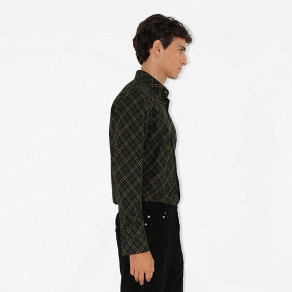 Burberry Men's Spring/Autumn Fashion Casual Loose Checkered Pattern Single Breasted Button Down Collar Long Sleeved Shirt #78318