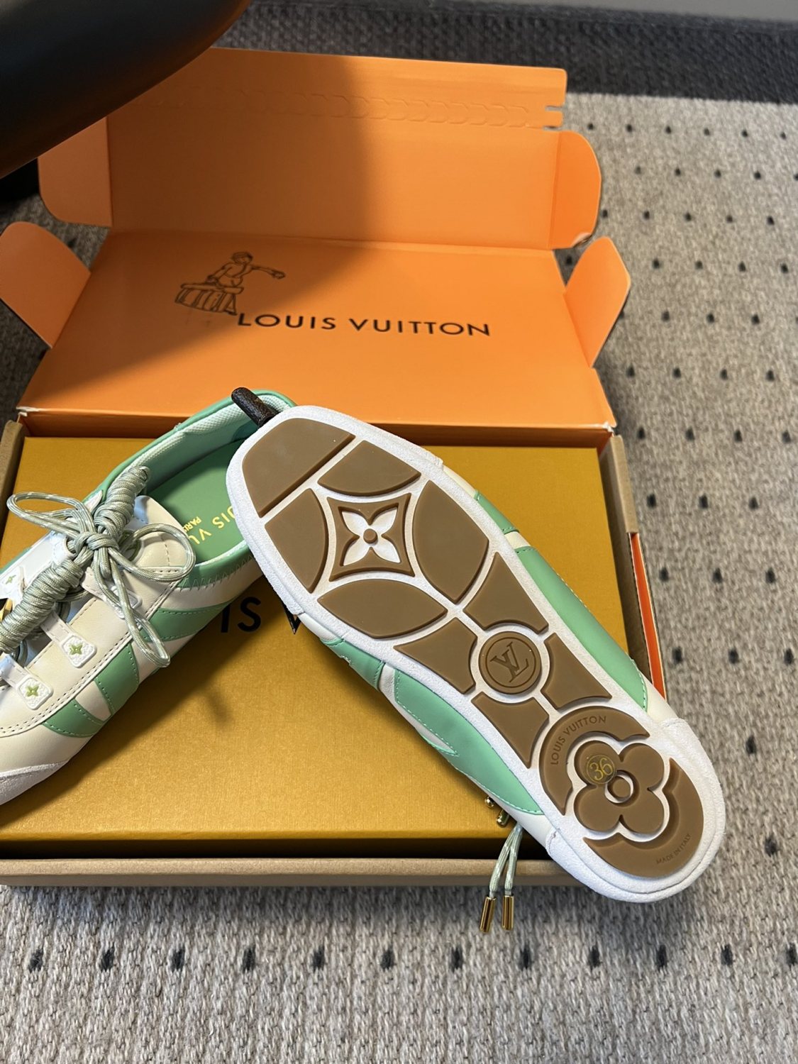 Louis Vuitton LV SNEAKERINA Women's Spring/fall Fashion Casual Round Toe Lace Up Leather Low Top Ballet Style Shoes With Thin Soles Shoes #78176
