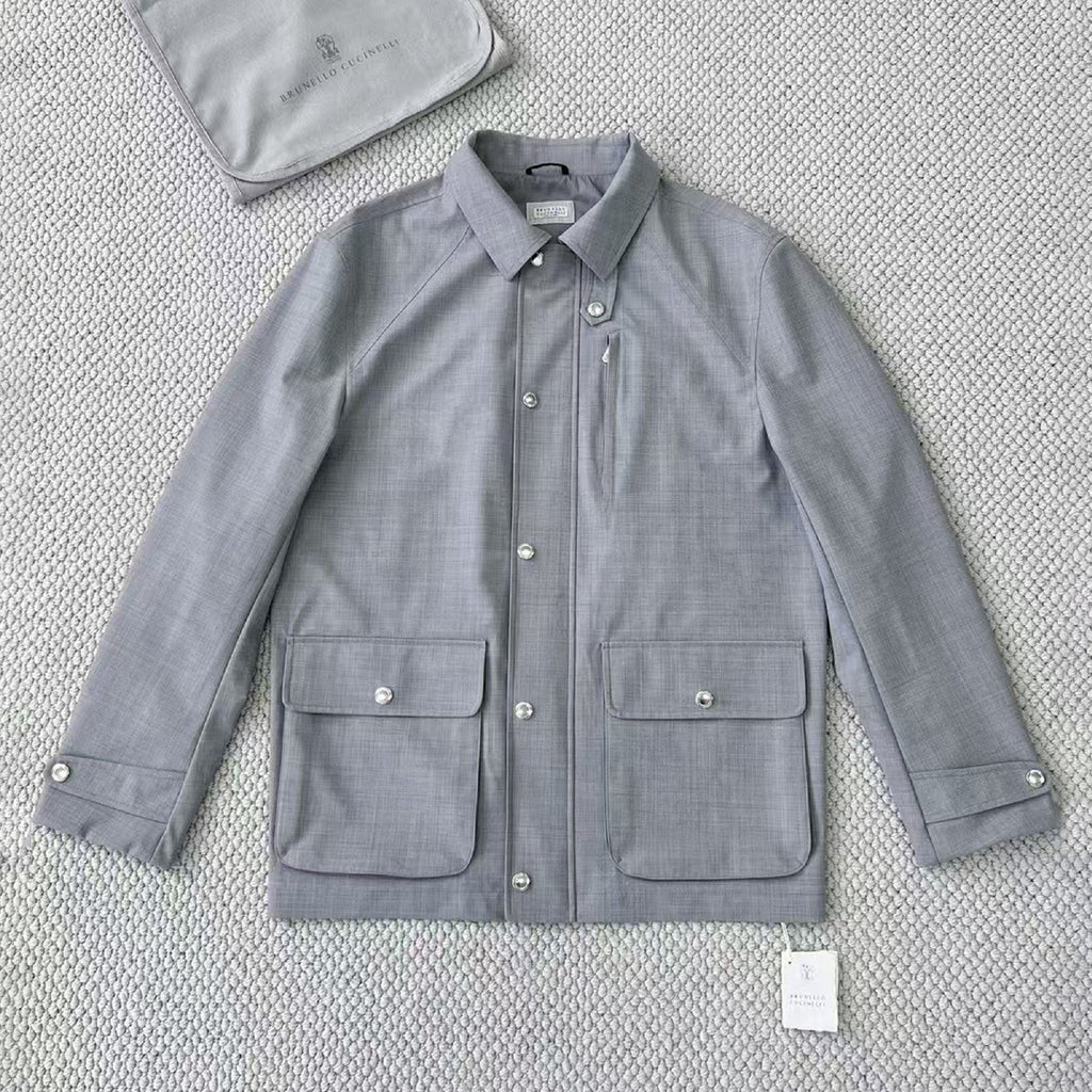 Brunello Cucinelli Men's Spring And Summer Fashion Shoulder Insert Sleeve Military Jacket Light And Comfortable Temperament Jacket Coat Ngvp #9961