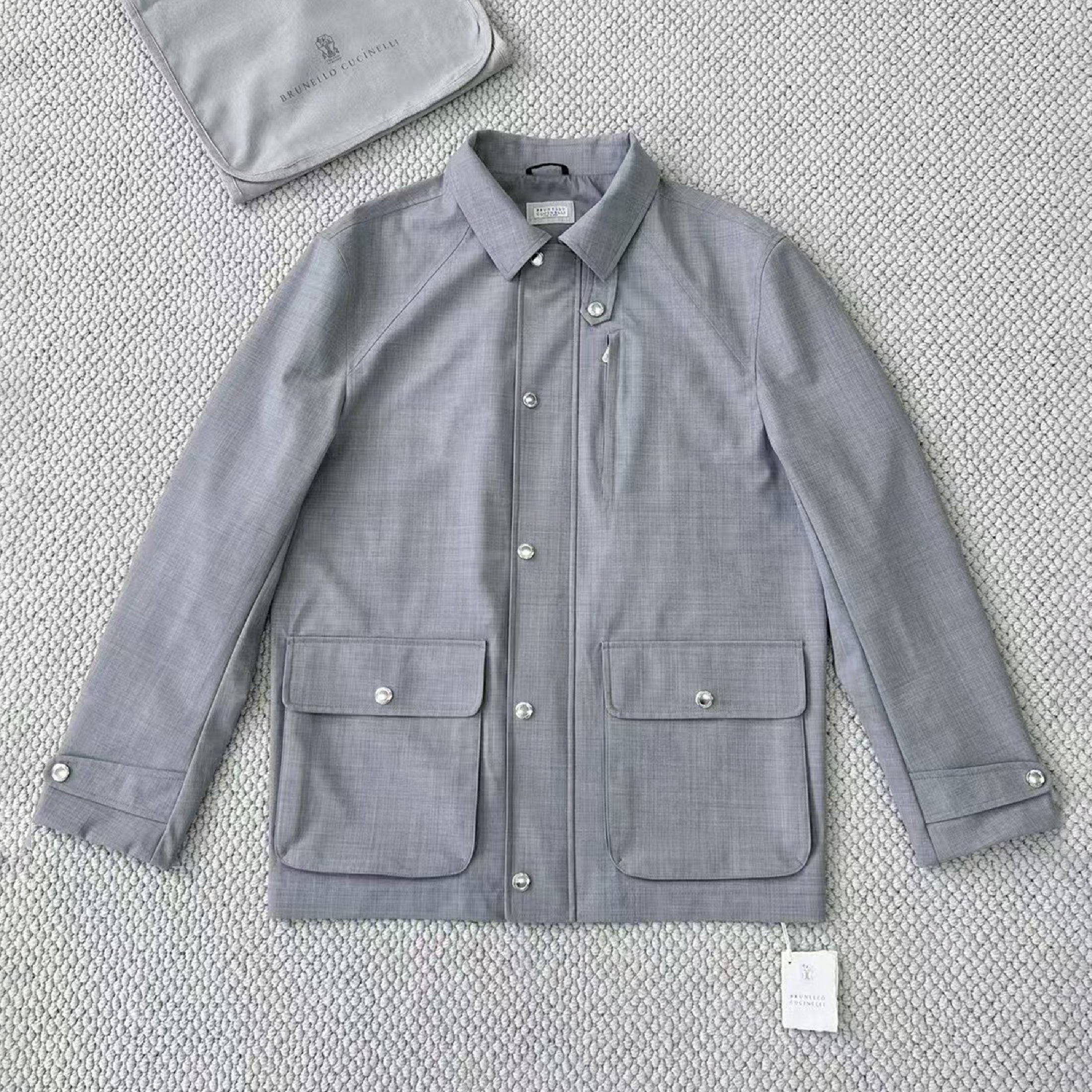 Brunello Cucinelli Men's Spring And Summer Fashion Shoulder Insert Sleeve Military Jacket Light And Comfortable Temperament Jacket Coat Ngvp #9961