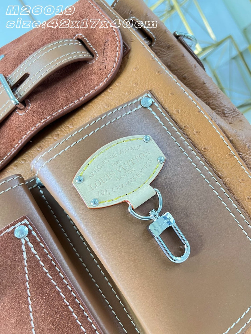 Louis Vuitton Steamer 40 Workwear Handbags Ostrich Skin Pharrell Williams Men's  Stylish Brown Shoulder Bag Bags #84298A