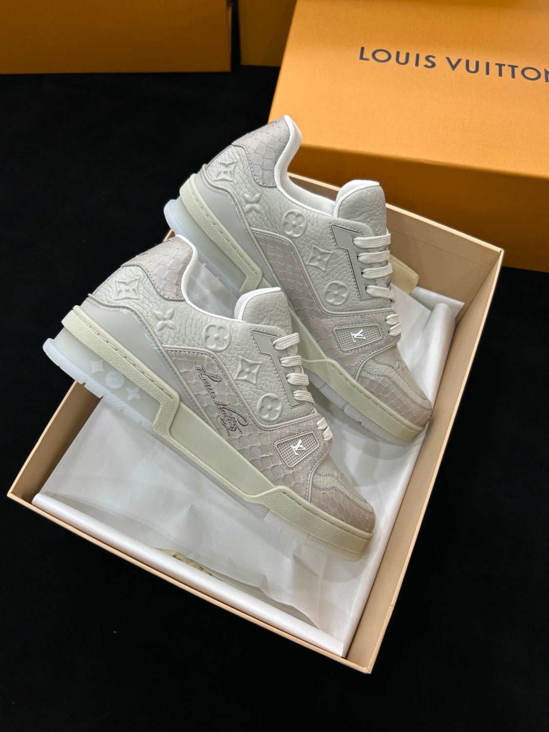 Louis Vuitton Lv Trainer Sneakers Snakeskin Pattern #379384