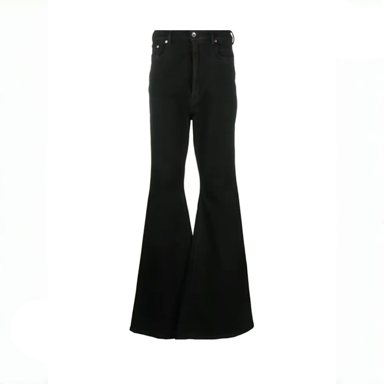 Rick Owens Men's High-street Solid Colour High-waisted Micro-large Denim Trousers Twill Cotton Spring And Autumn Versatile God Pants Ngvp #9827