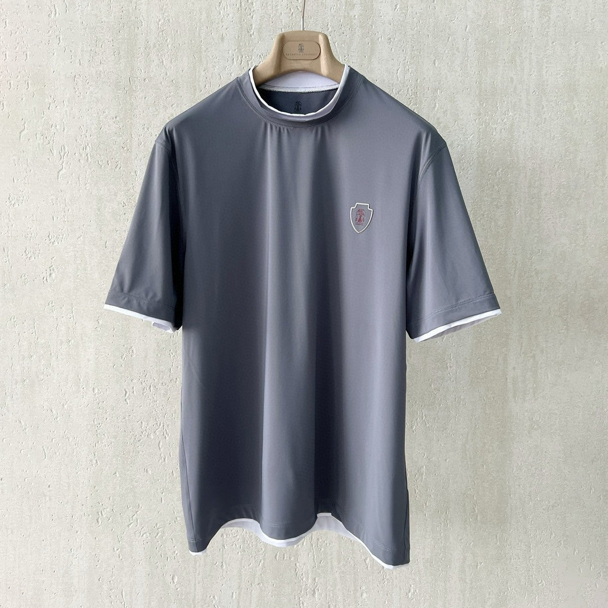 Brunello Cucinelli Men's Summer Solid Color Round Neck Cotton Short Sleeve T-Shirt #76355
