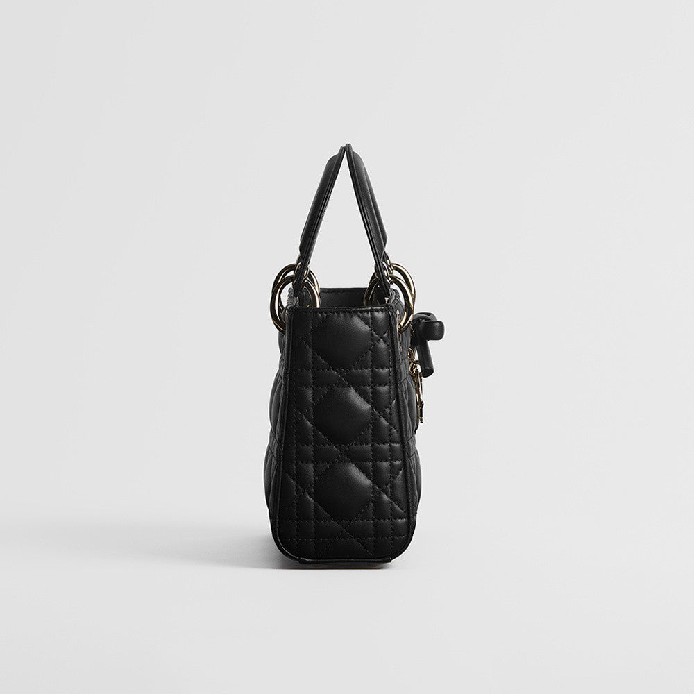 DIOR Mini Lady Dior Bag with Chain Black Cannage Lambskin #376913