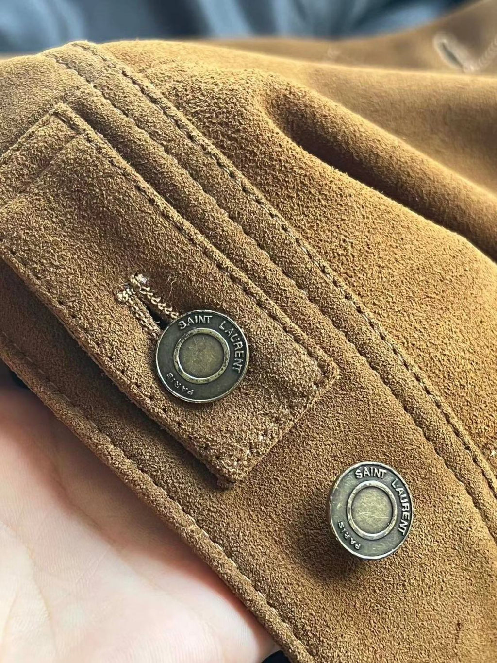 SAINT LAURENT  Suede Lapel Button Jacket Coat #95154