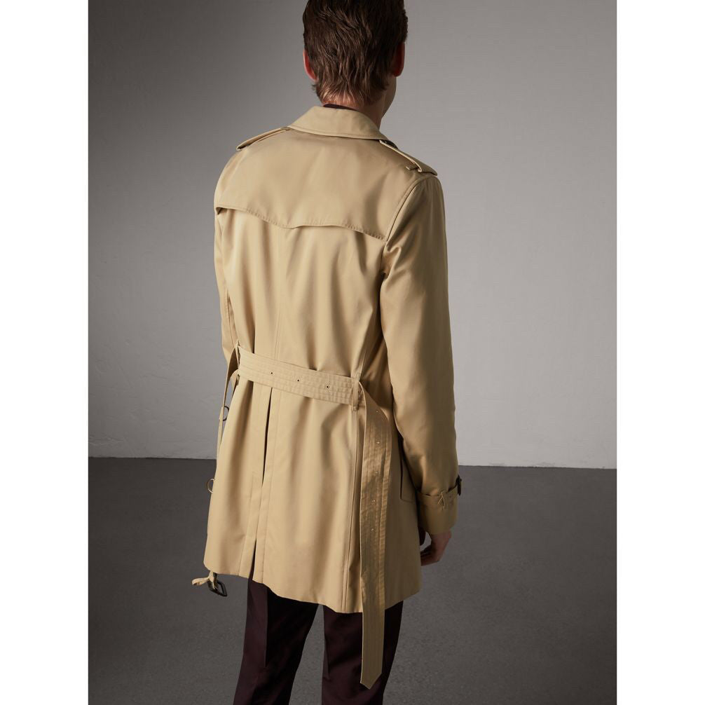 Burberry Men's Spring and Autumn Solid Color Double Breasted Mid-Length Waist Trench Coat Jacket #72856