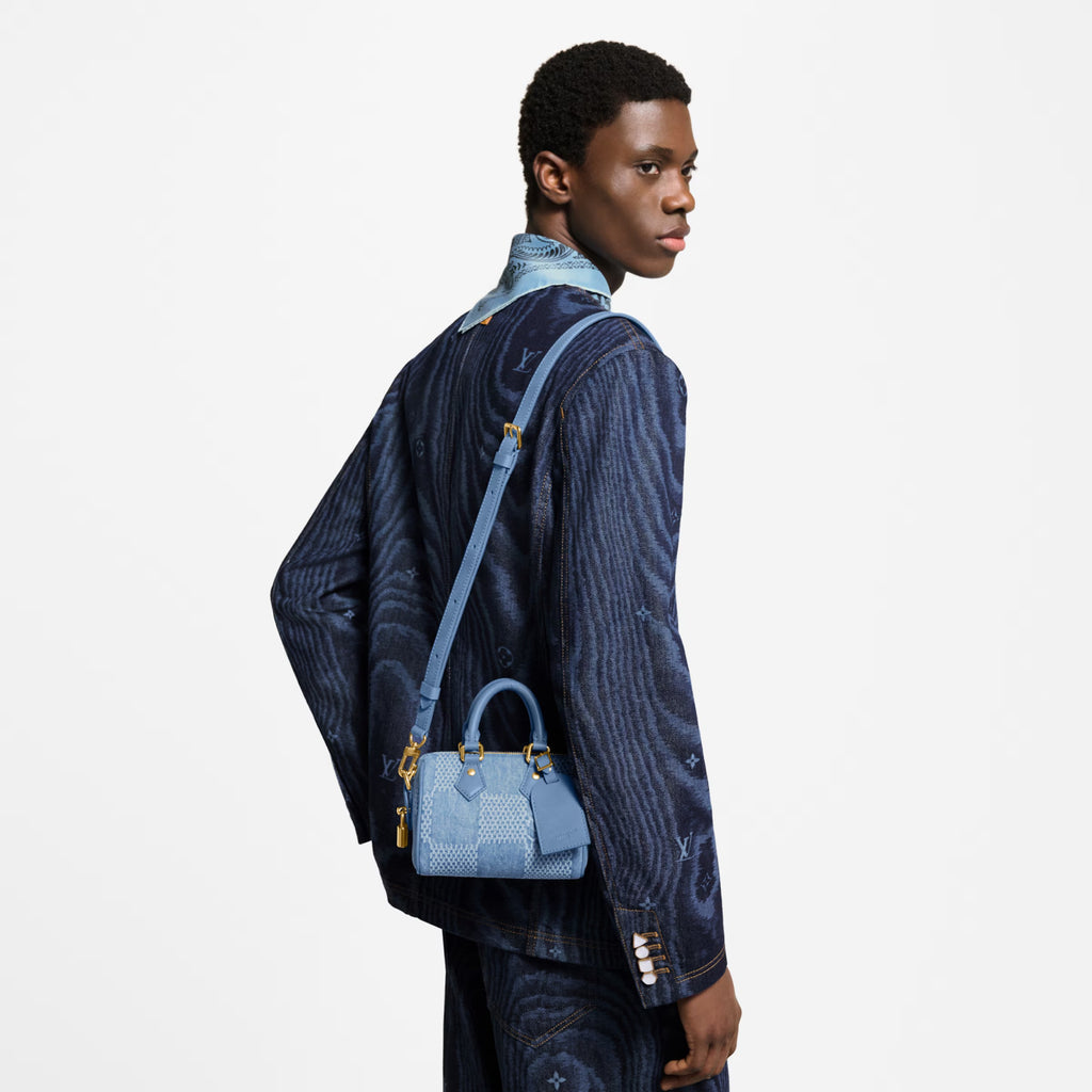 Louis Vuitton Speedy 18 Bandoulière Handbag Men's Women's Denim Bag Mini Handbags Fashion Luxury Temperament Bags N00208  #77281