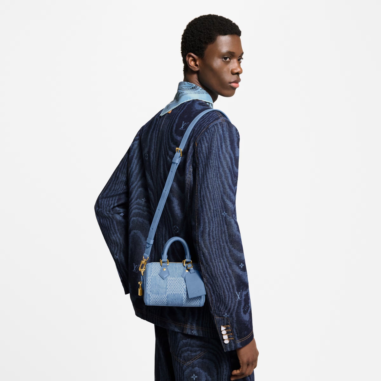 Louis Vuitton Speedy 18 Bandoulière Handbag Men's Women's Denim Bag Mini Handbags Fashion Luxury Temperament Bags N00208  #77281