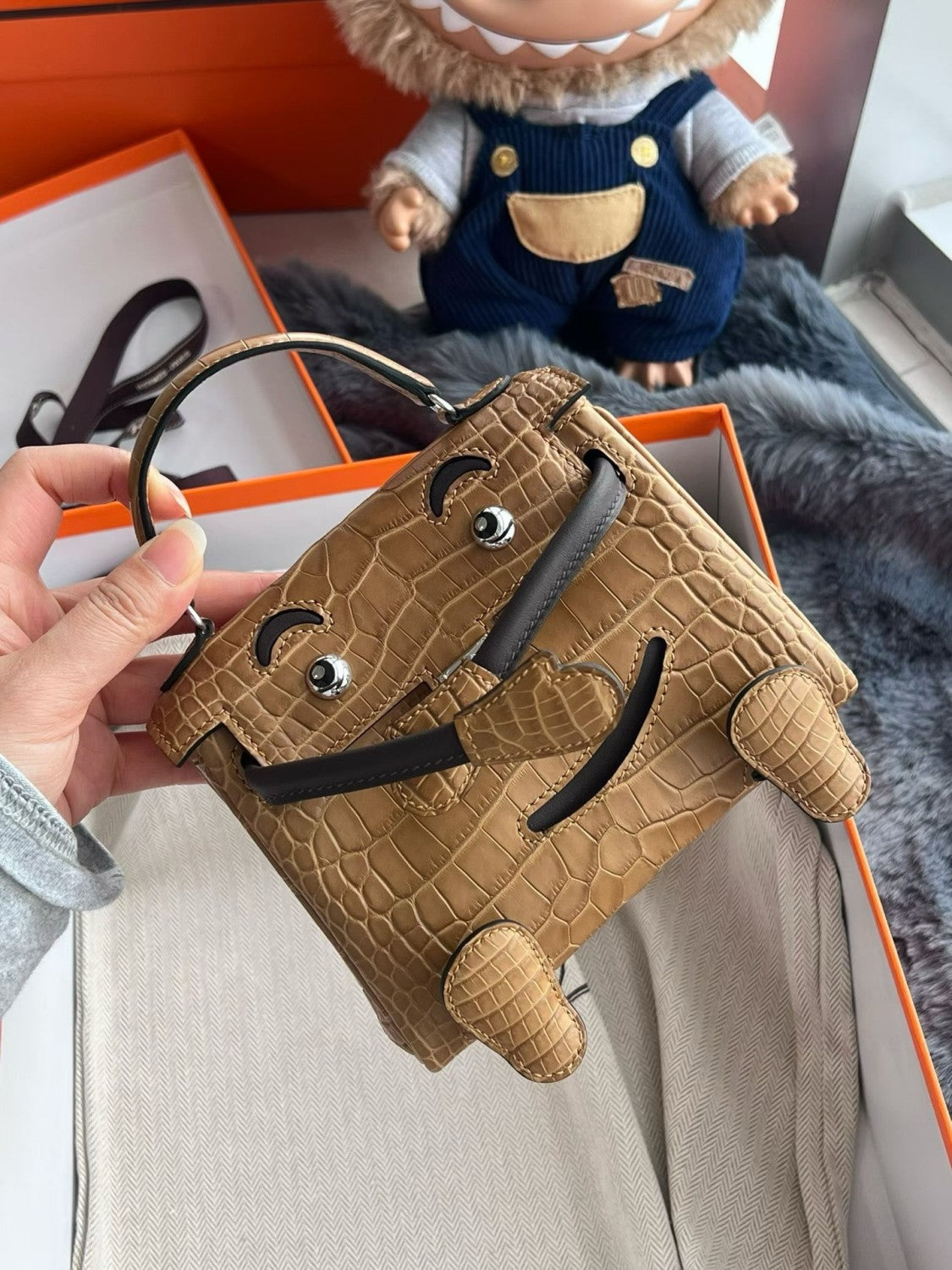 Hermes Kelly Doll Kraft Paper 2H Millennium Doll Top-grain Genuine Imported Alligator Leather Shoulder Crossbody Bag Bags For Other Colours Please Contact Customer Service #195072