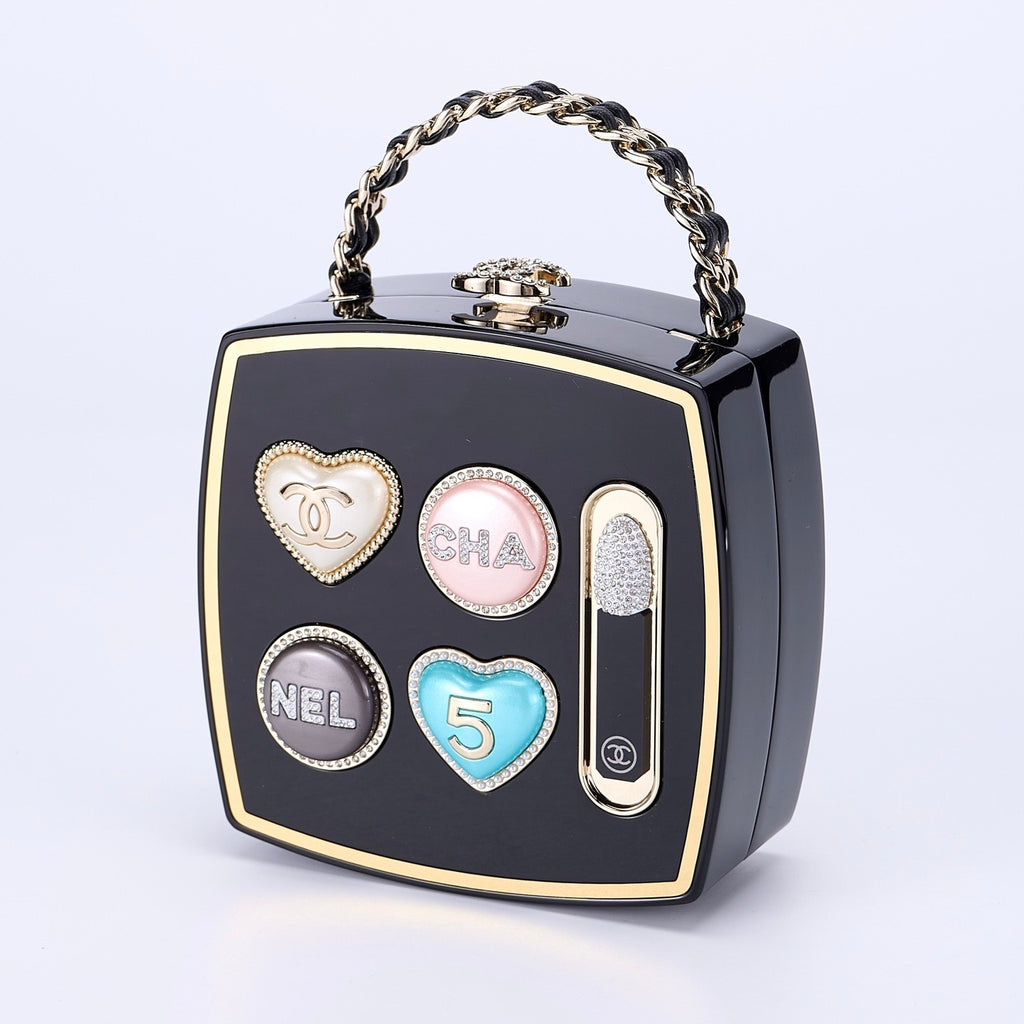Chanel Women's Ladies' Fashion Classic Color Palette Shaped Rigid Evening Clutch Makeup Case Chain Bag Bags AS5652-B21915-U2093 #78527